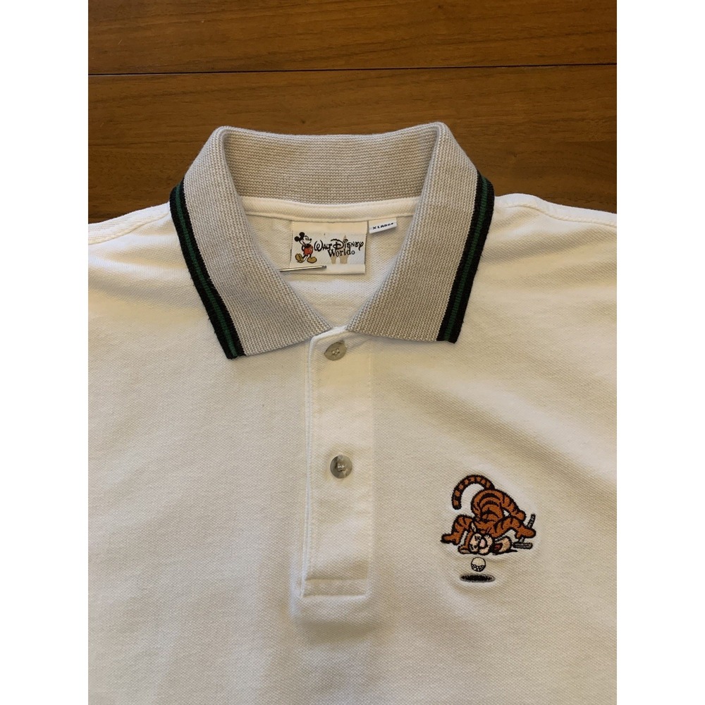 Vintage Disney Tigger Golf Polo Shirt Mens XL White Made In USA 90s Winnie Pooh